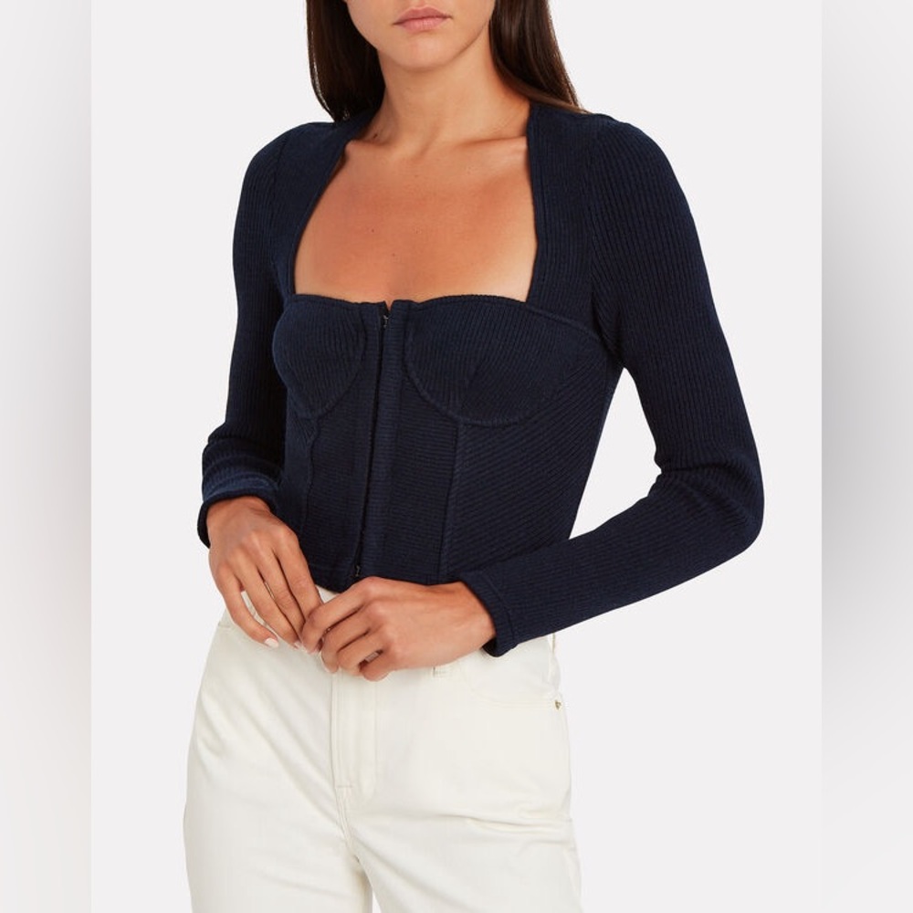 NWOT Jonathan Simkhai Ribbed Bustier Crop Top